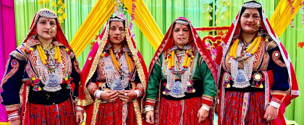 Gaddis Tribe (Shiva’s follower) 8 Gaddi women wearing traditional Himachali attire and silver jewelry during a cultural gathering in Himachal Pradesh