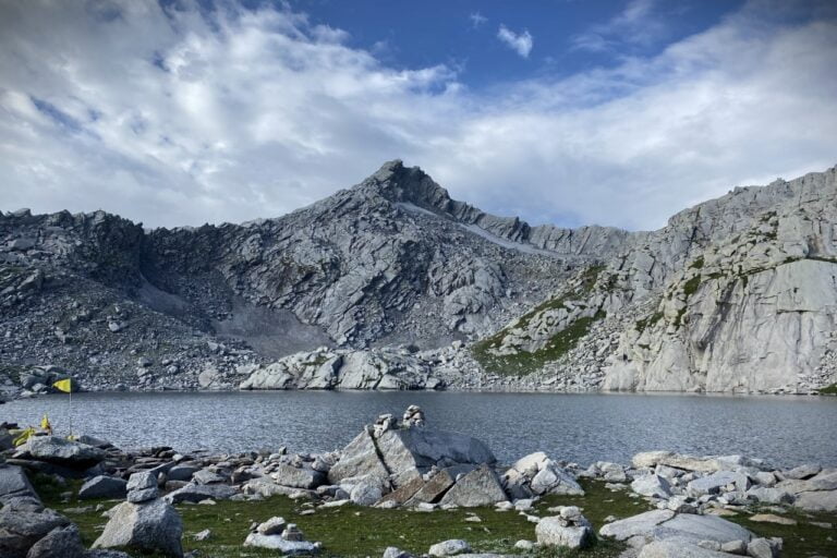 Indrahar Pass in the Dhauladhar mountains near Dharamshala