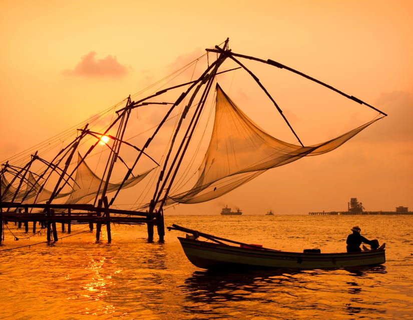 a boat with a net on the water