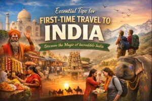 First-time travelers experiencing culture and landscapes in India