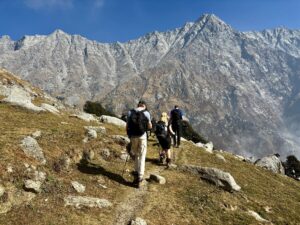 Scenic mountain view of Dharamshala with the Dhauladhar range in Himachal Pradesh