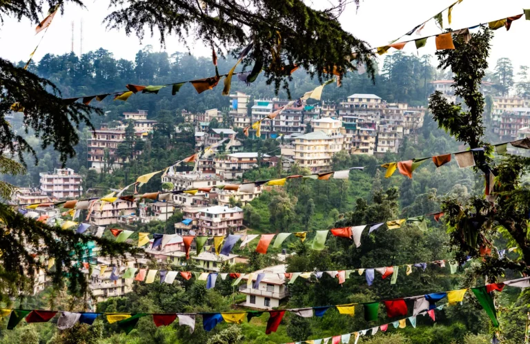 McLeod Ganj town set among the hills of Dharamshala
