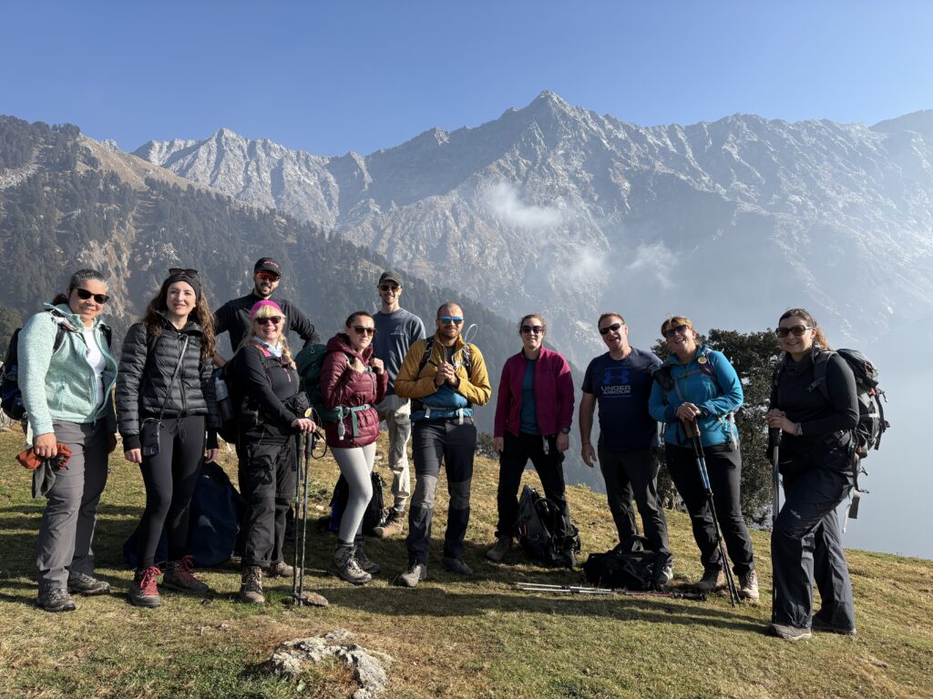 Manu Adventures India 6 A trekking group beneath Himalayan mountain peaks